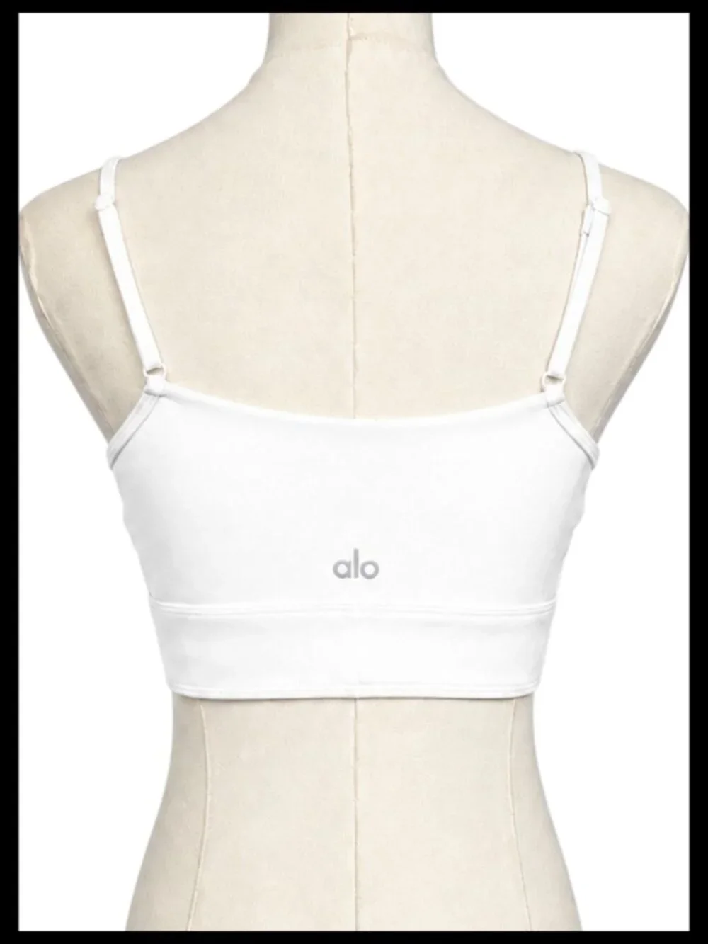 Alo Yoga Airbrush Enso Sports Bra White Crisscross Size S